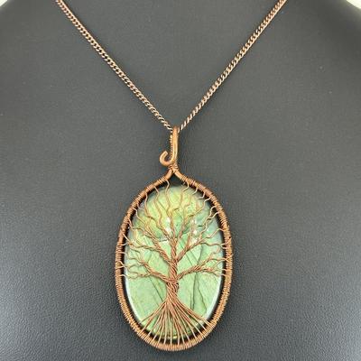 Necklace Green Labradorite 925 Sterling Silver Plated Handmade Gemstone 