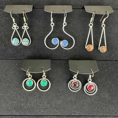 Earrings 925 Sterling Silver Plated Handmade Gemstone 
