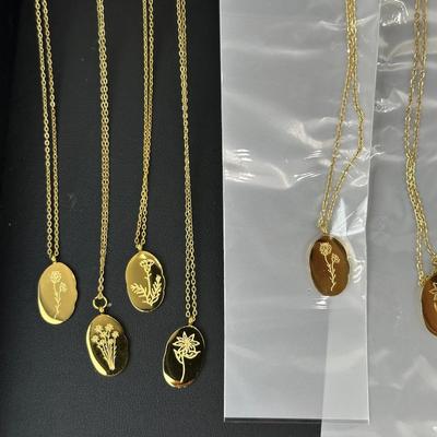 12 Birth Month Flower Collection Necklaces MIX LOT