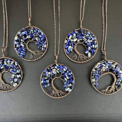 Lapis Lazuli Tree Of Life Necklace Lot