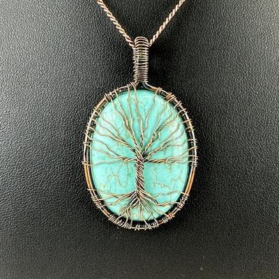Turquoise Synthetic Tree Of Life Necklace Lot