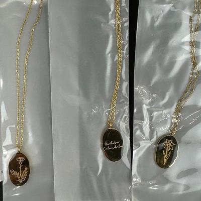 12 Birth Month Flower Collection Necklaces MIX LOT