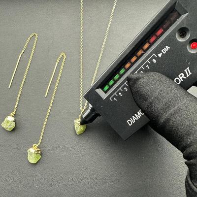 Earrings 925 Sterling Silver Natural Raw Peridot Gemstone (Tested)