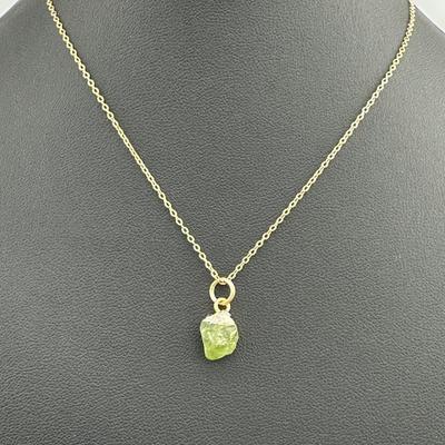 Necklace 925 Sterling Silver Natural Raw Peridot Gemstone (Tested)