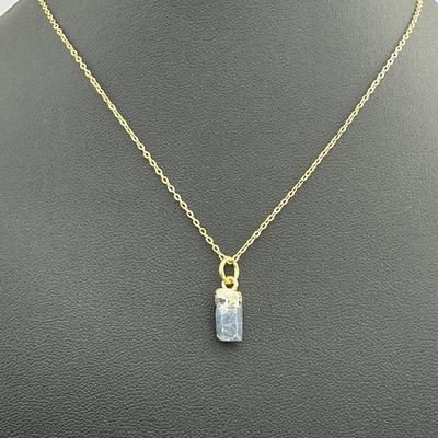 Necklace 925 Sterling Silver Natural Raw Blue Sapphire Gemstone (Tested)