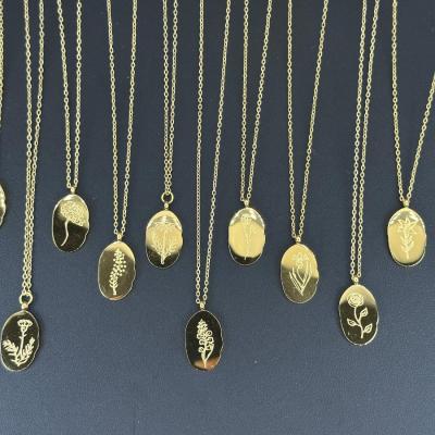 12 Birth Month Flower Collection Necklaces 