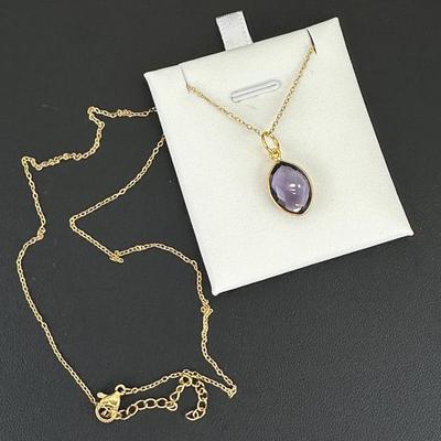 Necklace 925 Sterling Silver Natural Amethyst Gemstone (Tested)