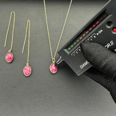 Earrings 925 Sterling Silver Natural Ruby  Gemstone (Tested)