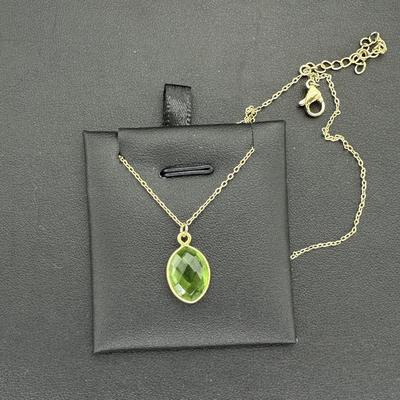 Necklace 925 Sterling Silver Natural Peridot  Gemstone (Tested)