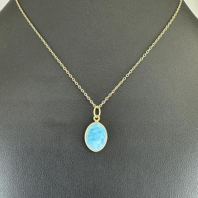 Necklace 925 Sterling Silver Natural Turquoise Gemstone (Tested)