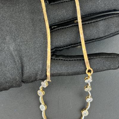 Brand New Zirconia Necklace And Earrings Rhodium Plating