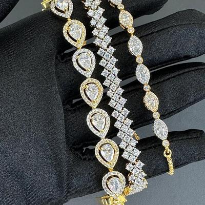 Brand New Zirconia Bracelets Rhodium Plating 3 PCS