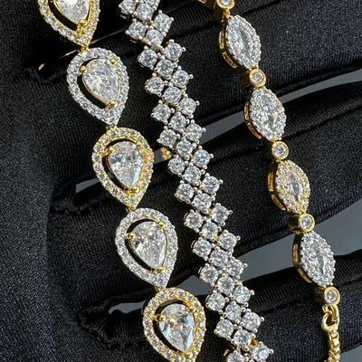 Brand New Zirconia Bracelets Rhodium Plating 3 PCS