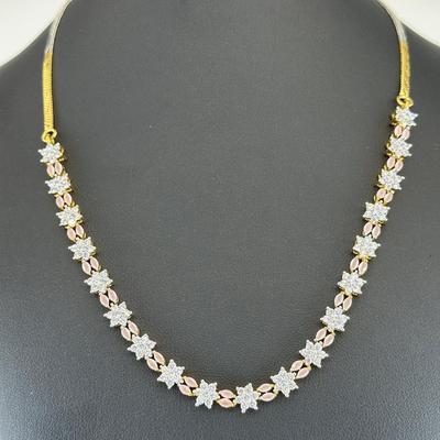 Brand New Zirconia Earrings And Necklace Rhodium Plating