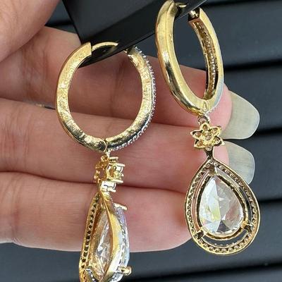 Brand New Zirconia Earrings And Ring Rhodium Plating Mix Lot