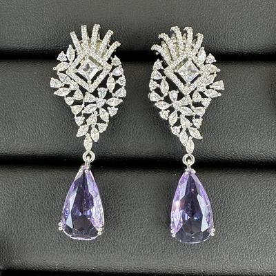 Brand New Zirconia Earrings And Ring Rhodium Plating Mix Lot