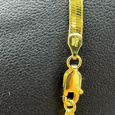 Brand New 925 Sterling Silver Stamped Gold Plated Italy Bracelet And Necklace