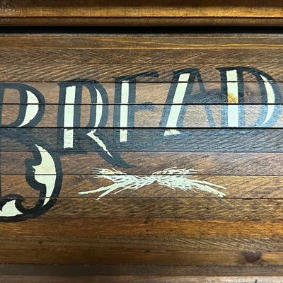 Vintage Wooden Roll Top Bread Box