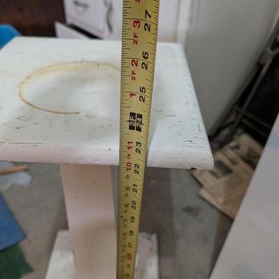 White Wooden Plant Stand.