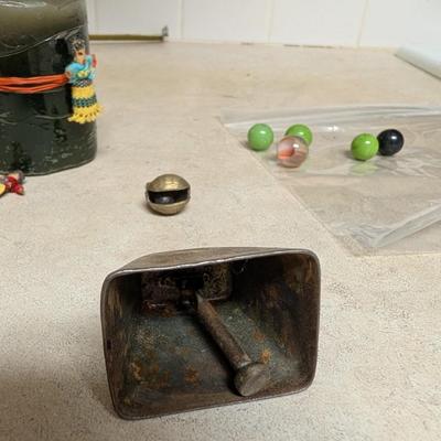 Miscellaneous group, bells,candle,marbles
