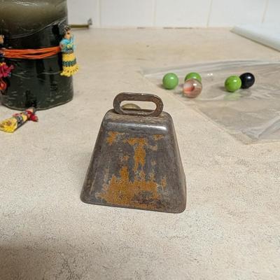 Miscellaneous group, bells,candle,marbles