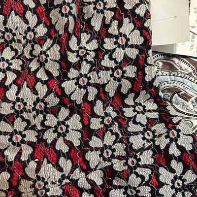 Anne Klein floral lace black and pink tank dress