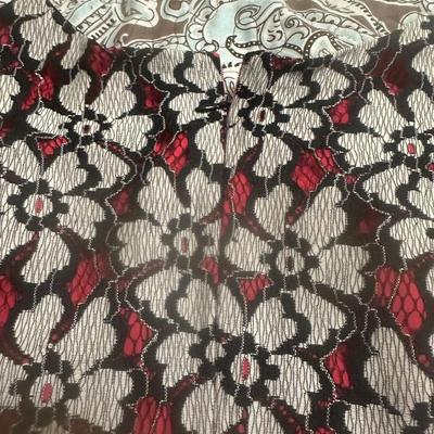 Anne Klein floral lace black and pink tank dress