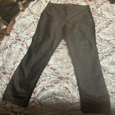 black Peck & Peck faux leather pants