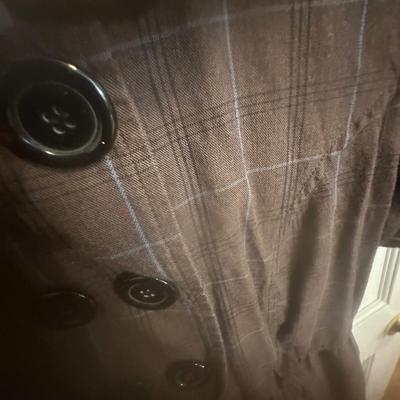 Short-sleeved brown blazer-style top with large buttons from Charlotte Russe