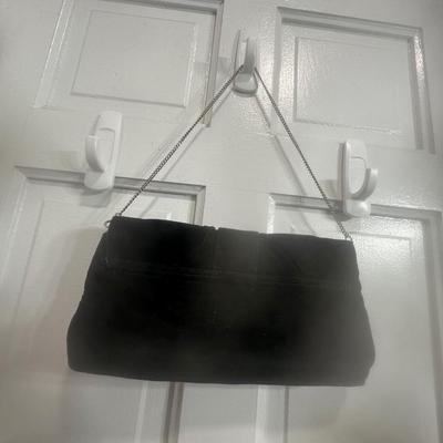 Old Navy Black velvet clutch evening handbag