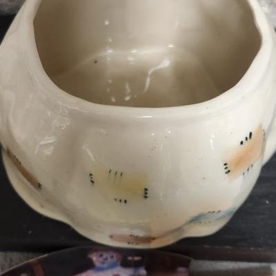 Sale Photo Thumbnail #5: Neat vintage Brush Pottery Mygsie and Mae...sometimes called Raggedy Ann Cookie Jar