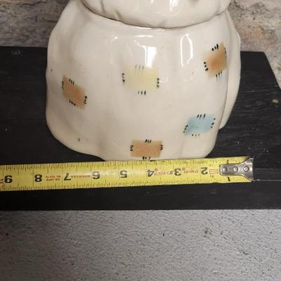 Sale Photo Thumbnail #3: Neat vintage Brush Pottery Mygsie and Mae...sometimes called Raggedy Ann Cookie Jar