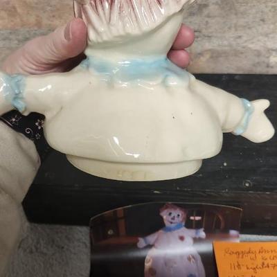 Sale Photo Thumbnail #9: Neat vintage Brush Pottery Mygsie and Mae...sometimes called Raggedy Ann Cookie Jar