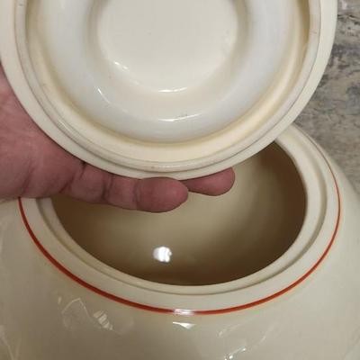 Sale Photo Thumbnail #17: Vintage leaves covered Jar, Homer Laughlin