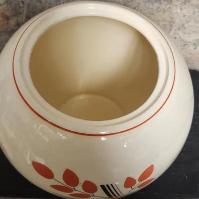 Sale Photo Thumbnail #15: Vintage leaves covered Jar, Homer Laughlin