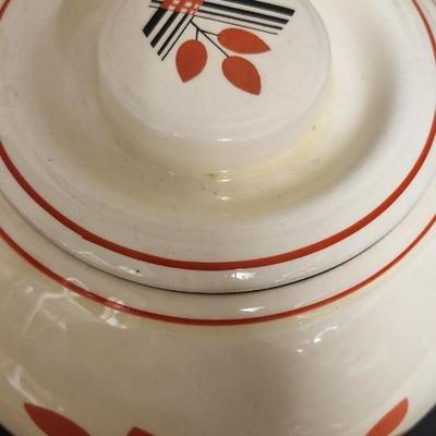 Sale Photo Thumbnail #14: Vintage leaves covered Jar, Homer Laughlin