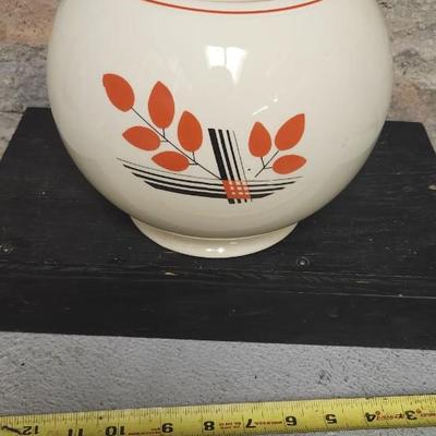 Sale Photo Thumbnail #18: Vintage leaves covered Jar, Homer Laughlin