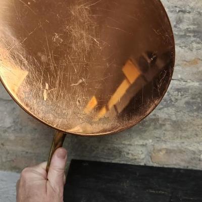 Sale Photo Thumbnail #27: Fantastic copper and China Bain Marie - double boiler. Liner was made by Hall. Super heavy