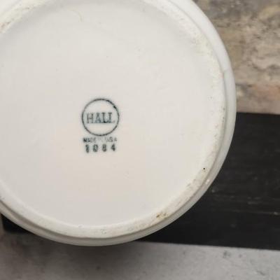 Sale Photo Thumbnail #30: Fantastic copper and China Bain Marie - double boiler. Liner was made by Hall. Super heavy