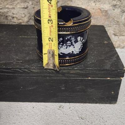 Sale Photo Thumbnail #36: Big cobalt vase and ashtray, gorgeous vase and small trinket box