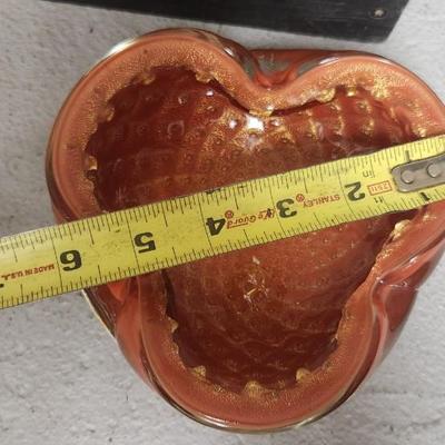 Sale Photo Thumbnail #51: Avocado tumbler, amber relish and fabulous orange and gold ashtray