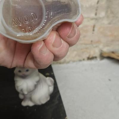 Sale Photo Thumbnail #61: Couple of Avon cats a small Goebel angel, a Siamese paperweight and a cute little lamp