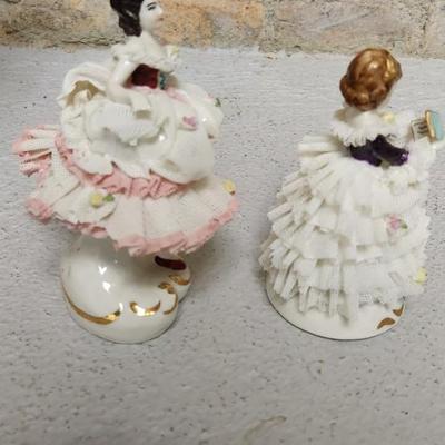 Dreseden and Irish Porcelain figures - pinks