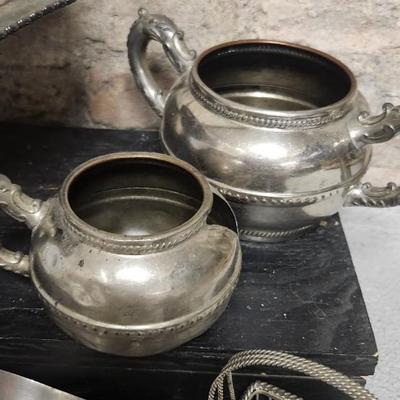 Sale Photo Thumbnail #107: Lot of misc metal pieces...pewter and silverplate