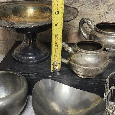 Sale Photo Thumbnail #105: Lot of misc metal pieces...pewter and silverplate