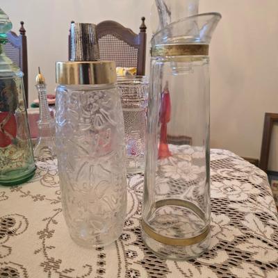 Brass and Glass carafe/cocktail mixer and bottle