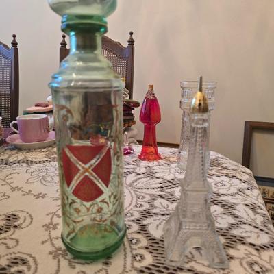 Vintage Gree glass Old Fitzgerald .......decanter and a small ode to Paris.