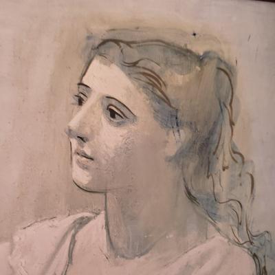 "Woman in White" Framed Picasso Print (O-KD)