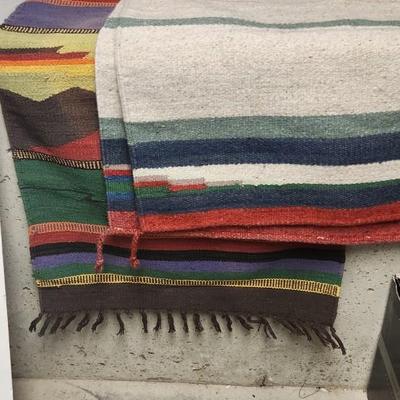 Sale Photo Thumbnail #142: Bright colored, smaller rug is cotton. The other is gorgeous wool