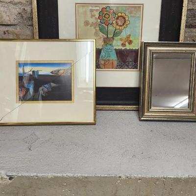 Sale Photo Thumbnail #211: Mirror, Dali (glass is cracked) and square print